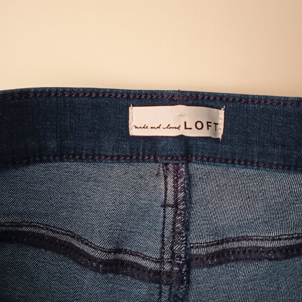 Loft Denim Jeans Size 30/10 The Slim Flare High Rise Dark Wash - Picture 4 of 11